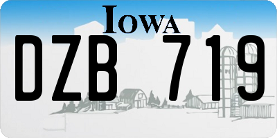 IA license plate DZB719