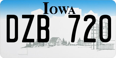 IA license plate DZB720