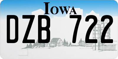 IA license plate DZB722