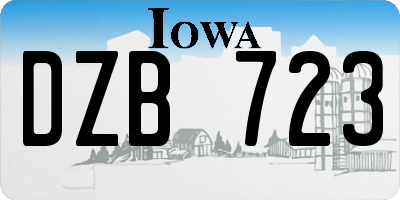 IA license plate DZB723