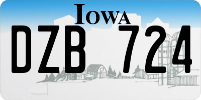 IA license plate DZB724