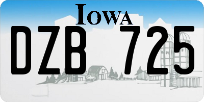 IA license plate DZB725