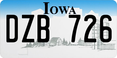 IA license plate DZB726