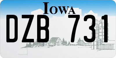 IA license plate DZB731