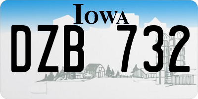 IA license plate DZB732