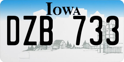 IA license plate DZB733