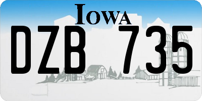 IA license plate DZB735