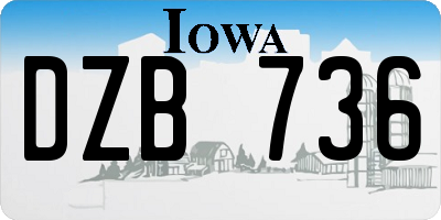 IA license plate DZB736