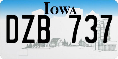 IA license plate DZB737