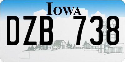 IA license plate DZB738