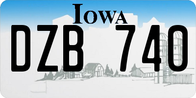 IA license plate DZB740