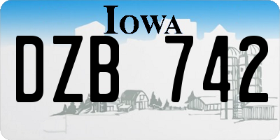 IA license plate DZB742