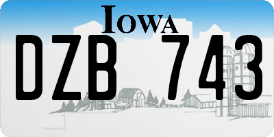 IA license plate DZB743