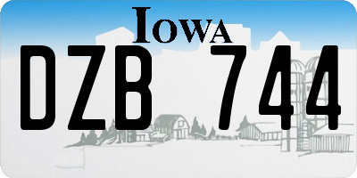 IA license plate DZB744