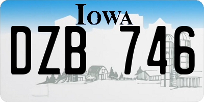 IA license plate DZB746