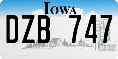 IA license plate DZB747