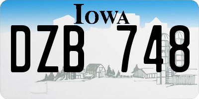 IA license plate DZB748