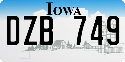 IA license plate DZB749