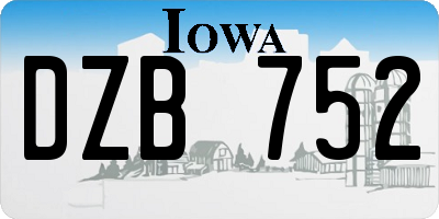 IA license plate DZB752