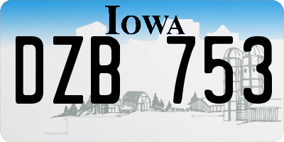 IA license plate DZB753