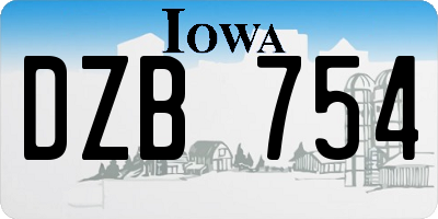 IA license plate DZB754