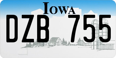 IA license plate DZB755