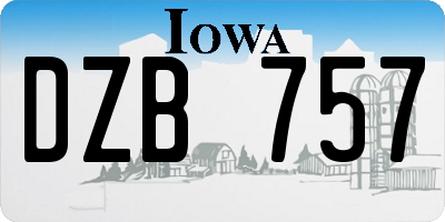 IA license plate DZB757