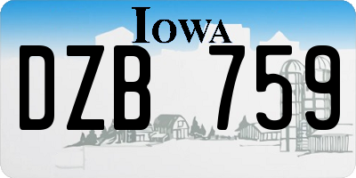 IA license plate DZB759