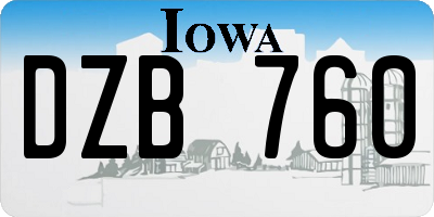 IA license plate DZB760