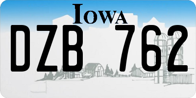 IA license plate DZB762