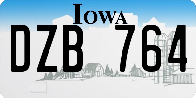 IA license plate DZB764