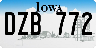 IA license plate DZB772