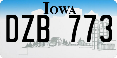 IA license plate DZB773