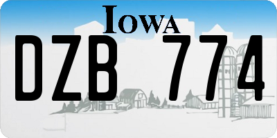 IA license plate DZB774