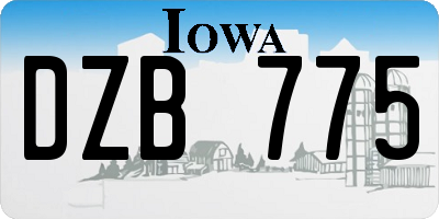 IA license plate DZB775