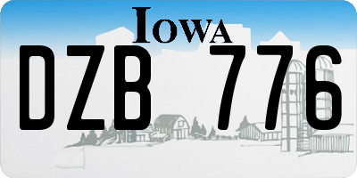 IA license plate DZB776