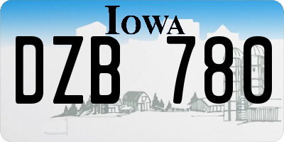 IA license plate DZB780