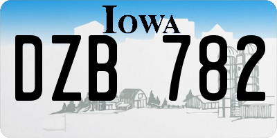 IA license plate DZB782