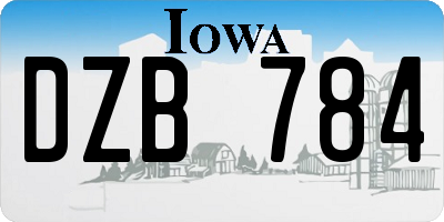 IA license plate DZB784