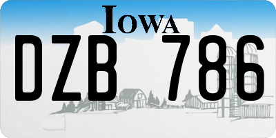 IA license plate DZB786