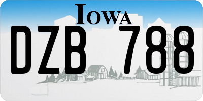 IA license plate DZB788