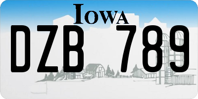 IA license plate DZB789