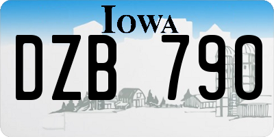 IA license plate DZB790