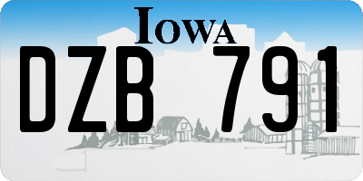 IA license plate DZB791