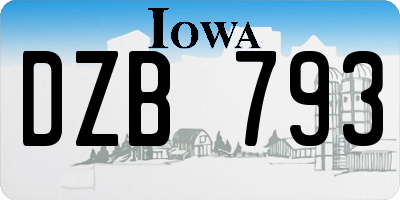 IA license plate DZB793