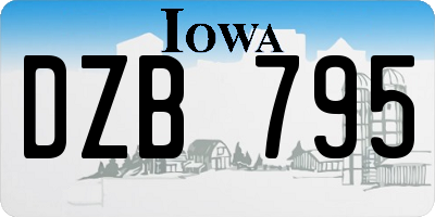IA license plate DZB795