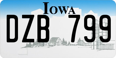 IA license plate DZB799