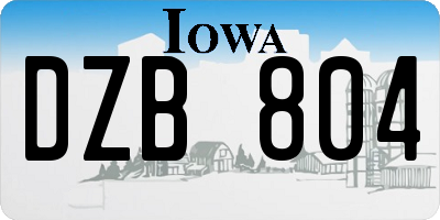 IA license plate DZB804