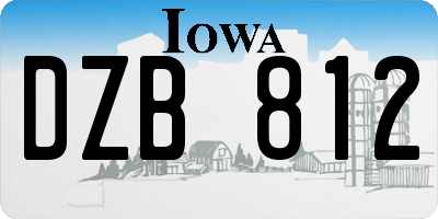 IA license plate DZB812