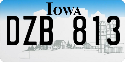 IA license plate DZB813